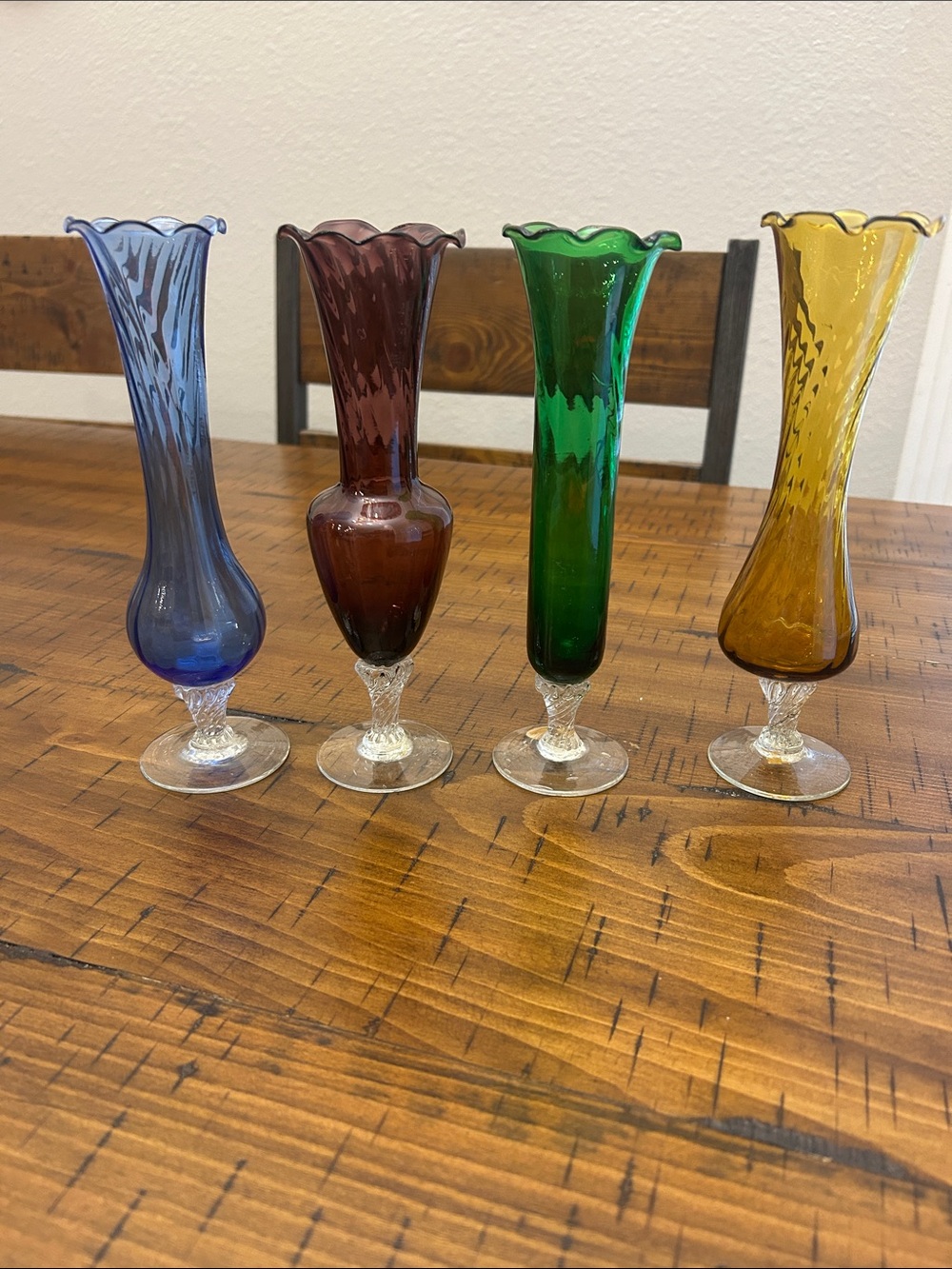 Landmark de signs Glass Bud Vases - Blue, Brown, Green, Yellow